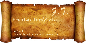 Fronius Terézia névjegykártya